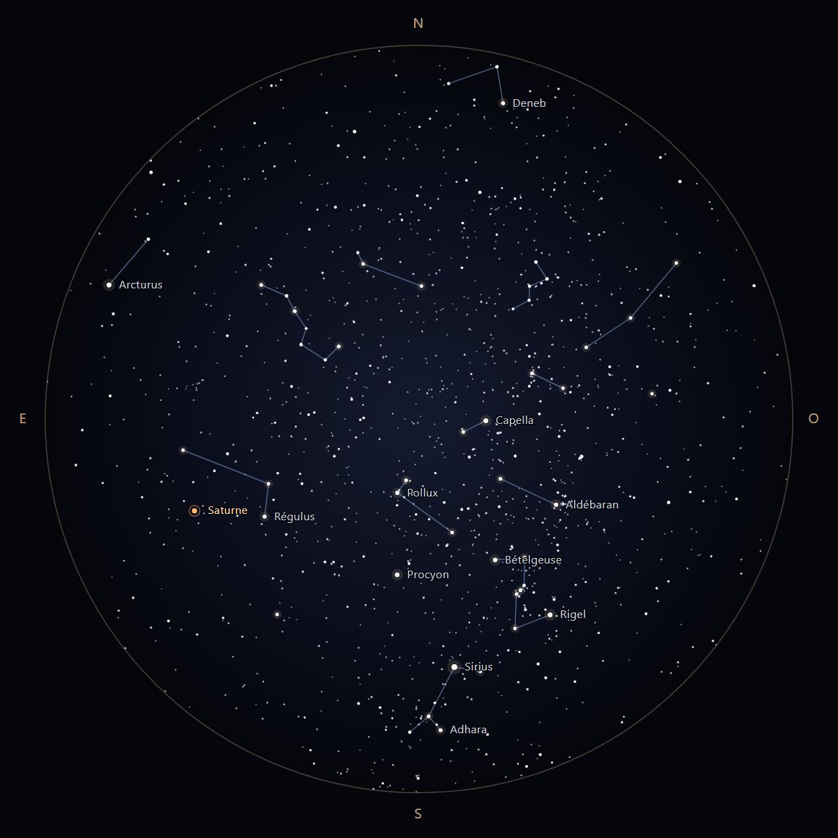 Le même ciel en version gratuite : 2 887 étoiles jusqu'à la magnitude 5,5.
